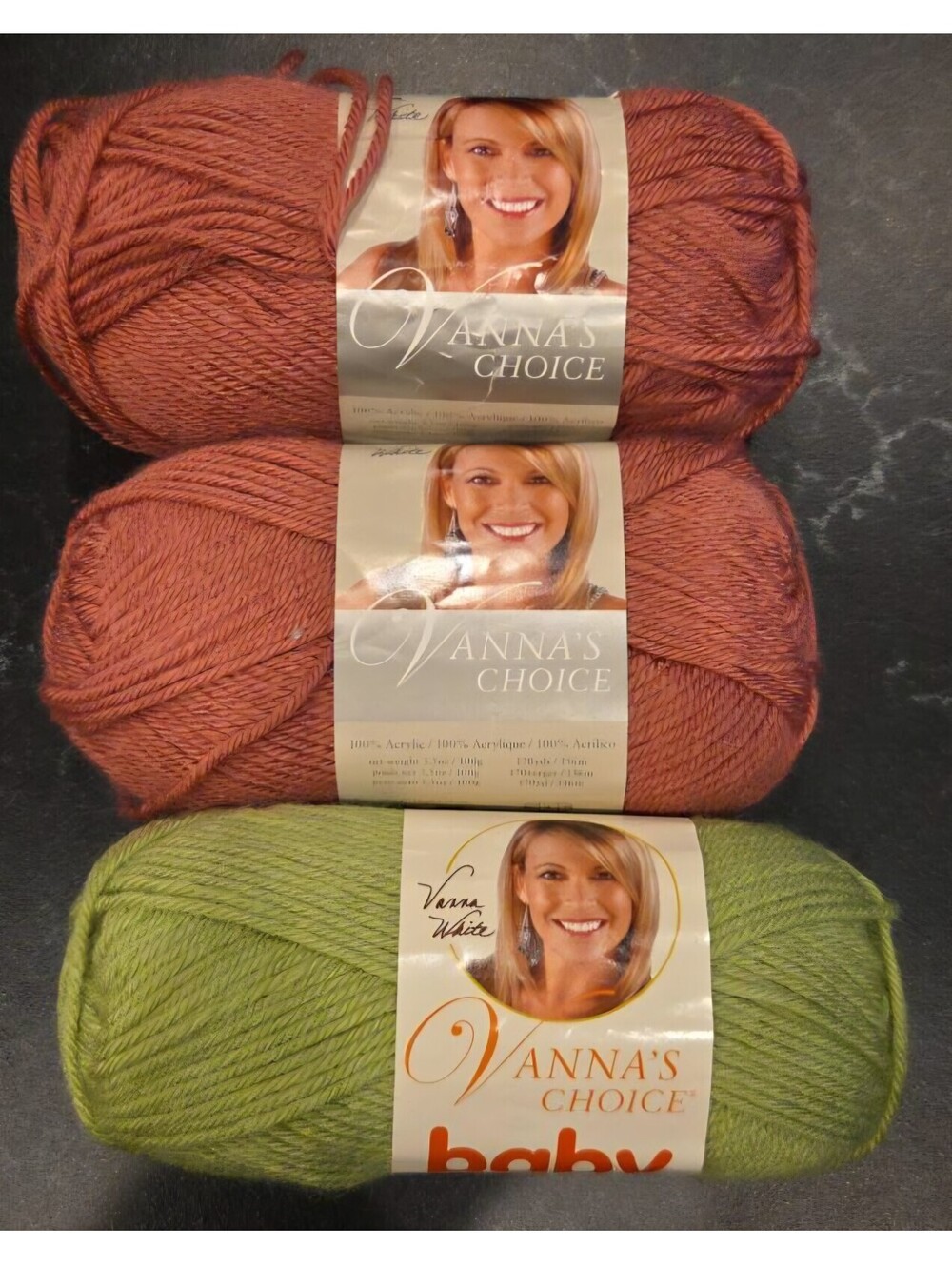 Lion Brand Vanna's Choice Yarn Lot 3 Skeins Rose Sweet Pea Discontinued